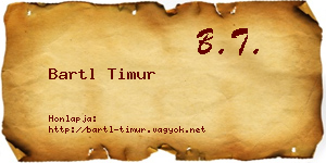 Bartl Timur névjegykártya